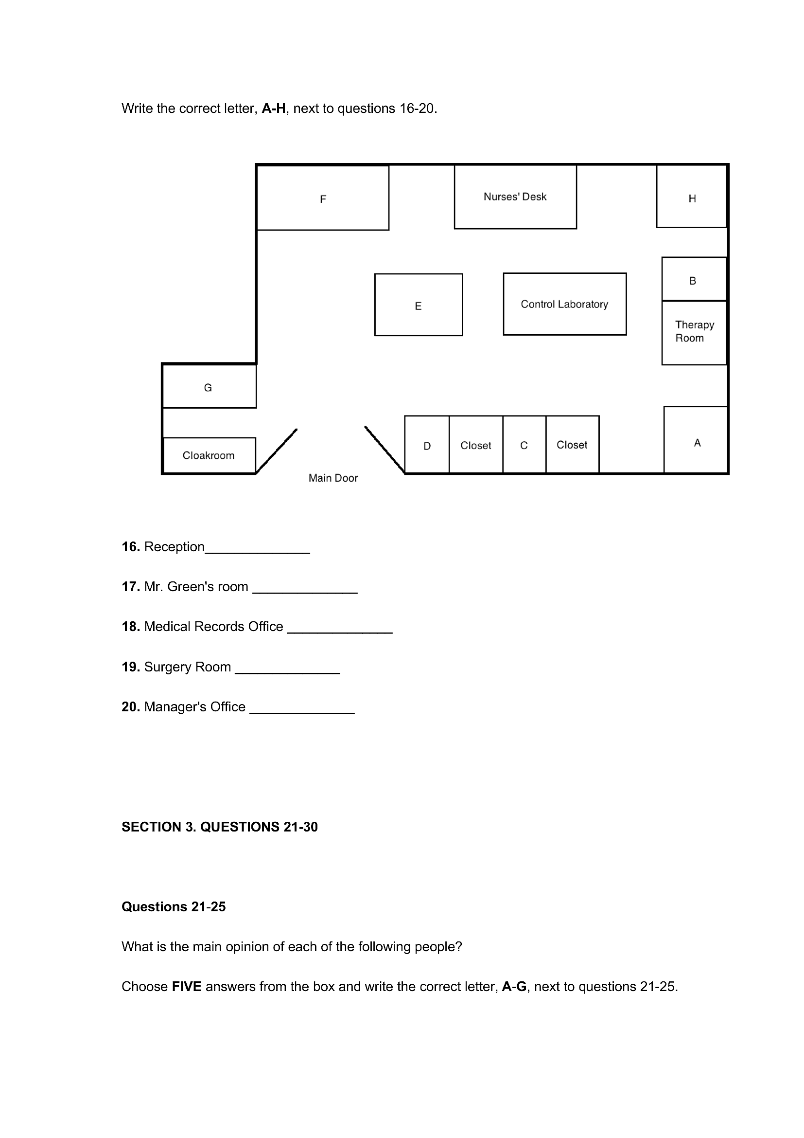 Hospital floor plan