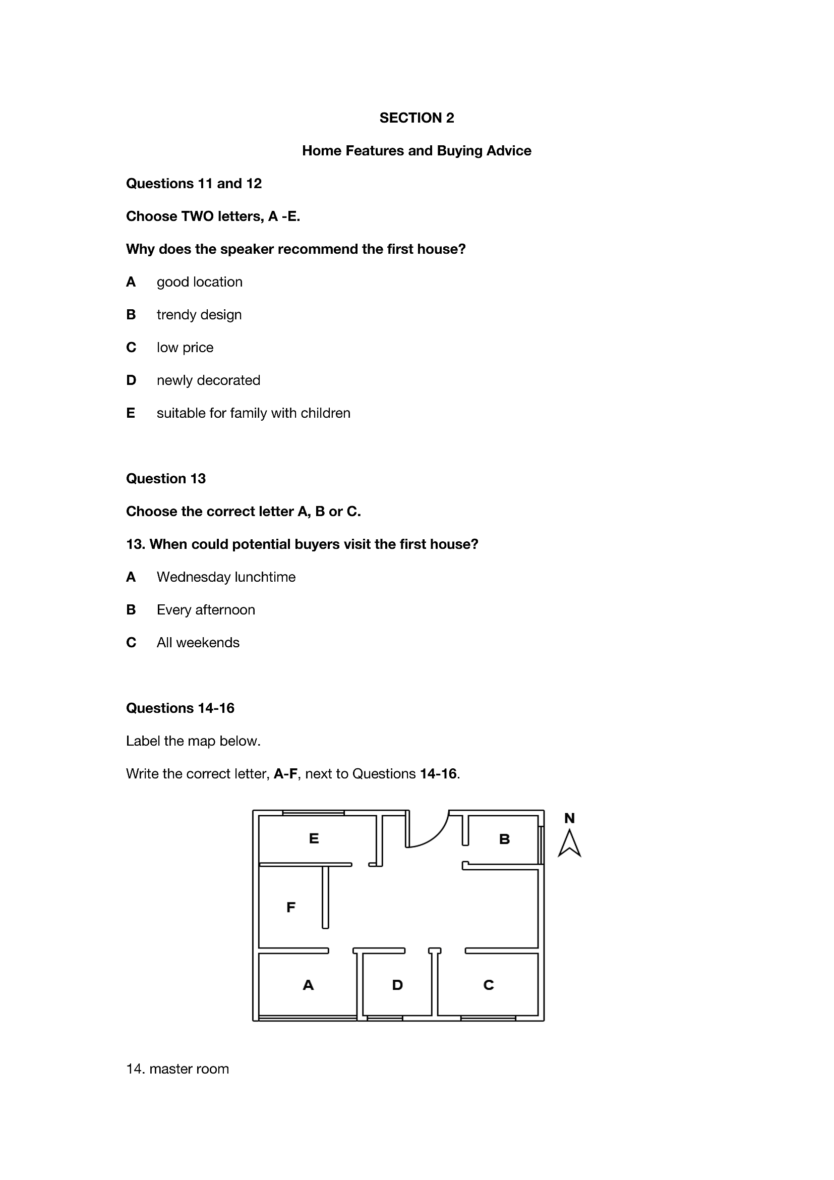 House map (master room etc.)
